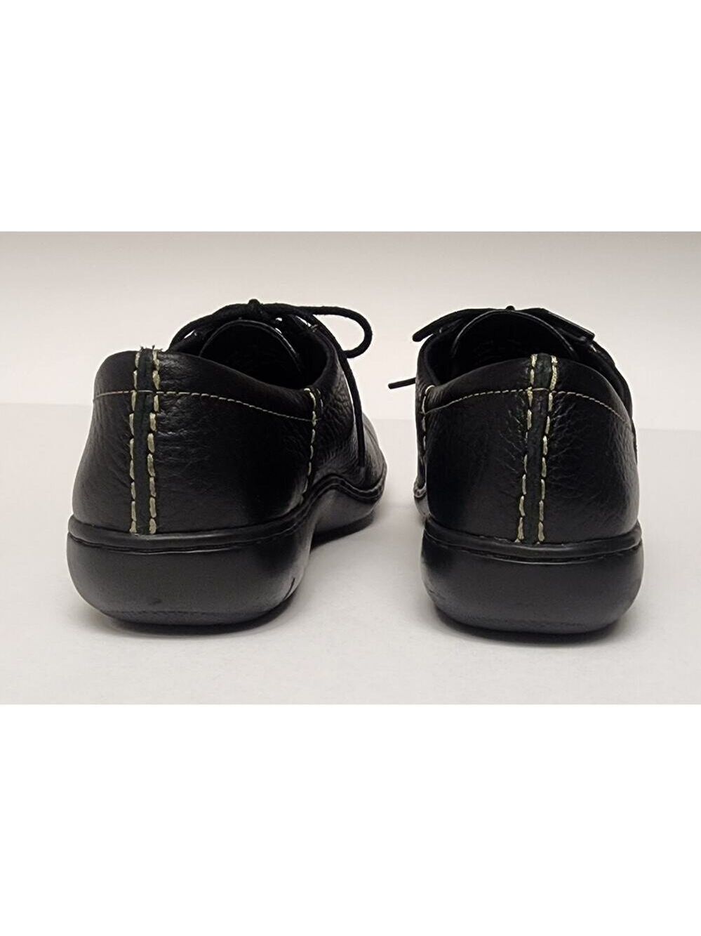 Clarks Viola Black Leather Loafer Lace Up Casual Shoes Size 7 Medium - Picture 6 of 8